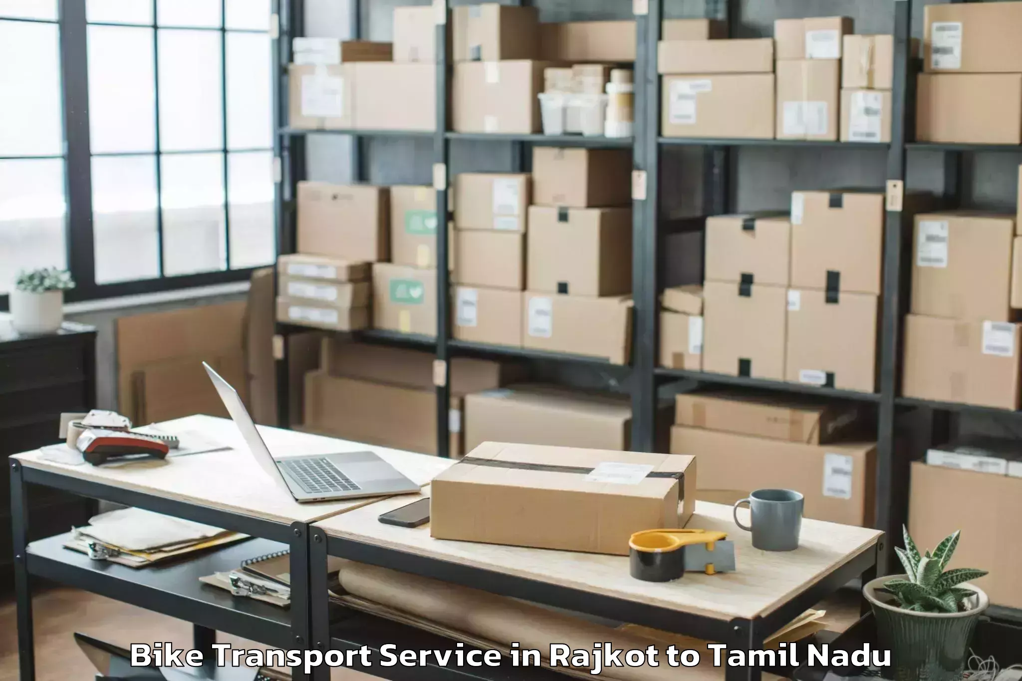 Hassle-Free Rajkot to Arakonam Bike Transport